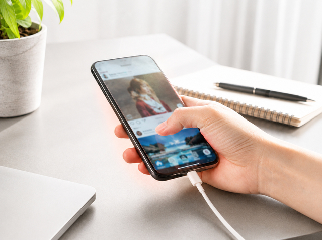充電しながらスマホを使うのは危険画像①